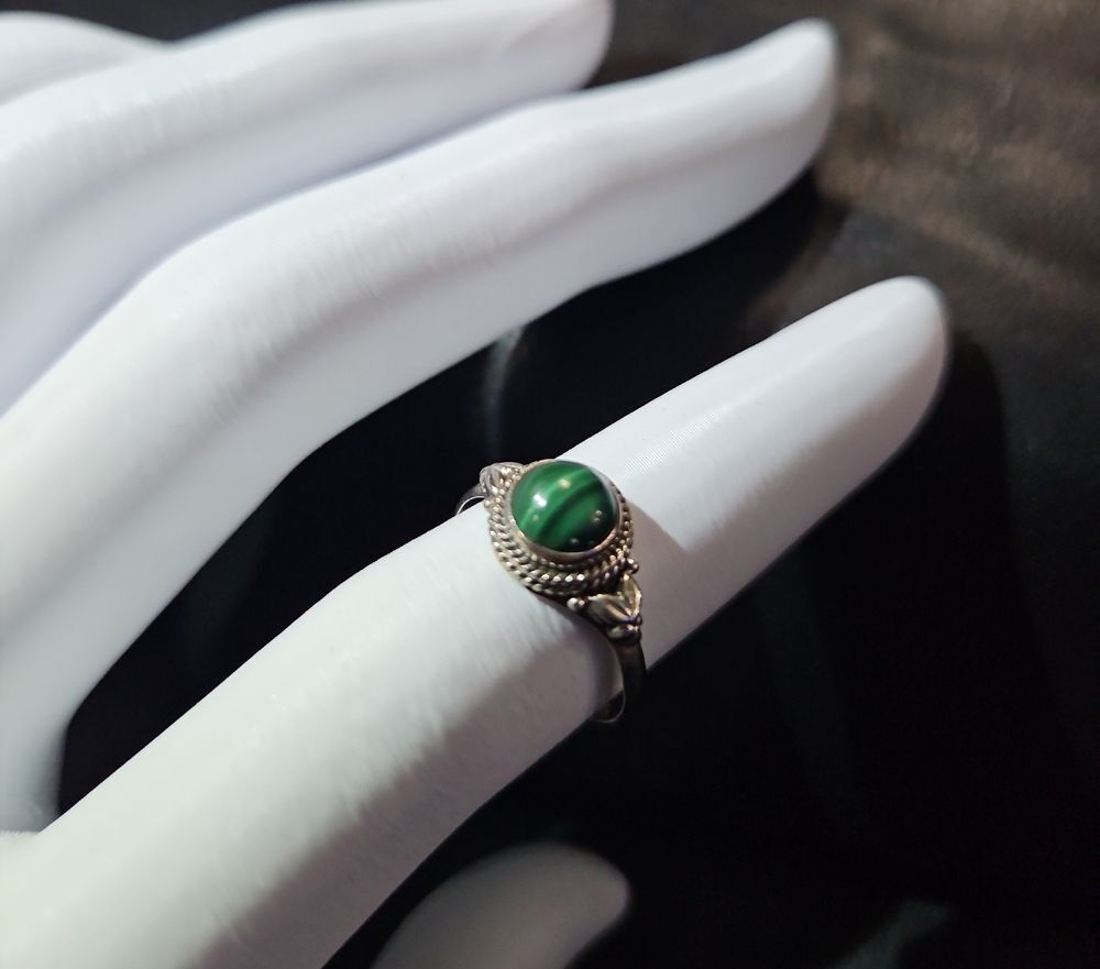 Malachite Stone Silver 925 Ring - Picture 1 of 11